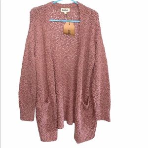 Shaggy open cardigan